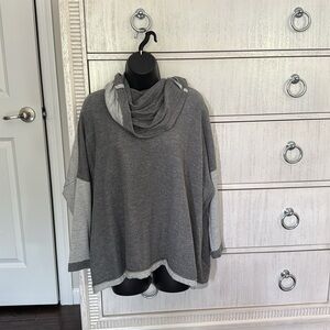 CAbi Charcoal Cowl Neck Top